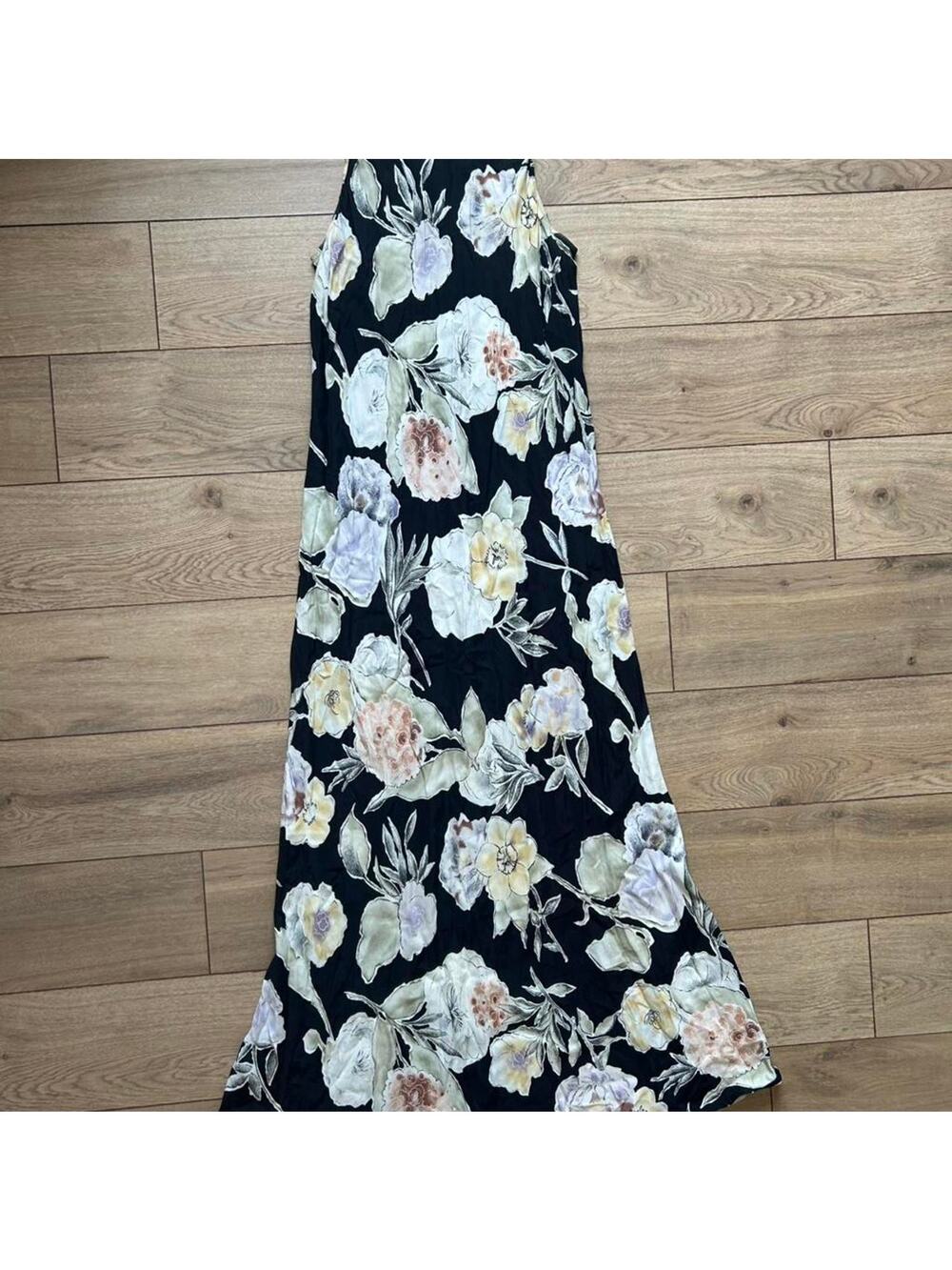 Vintage black floral maxi dress